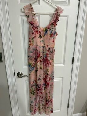 Guess Floral Peach and Multicolor Sleeveless Dress